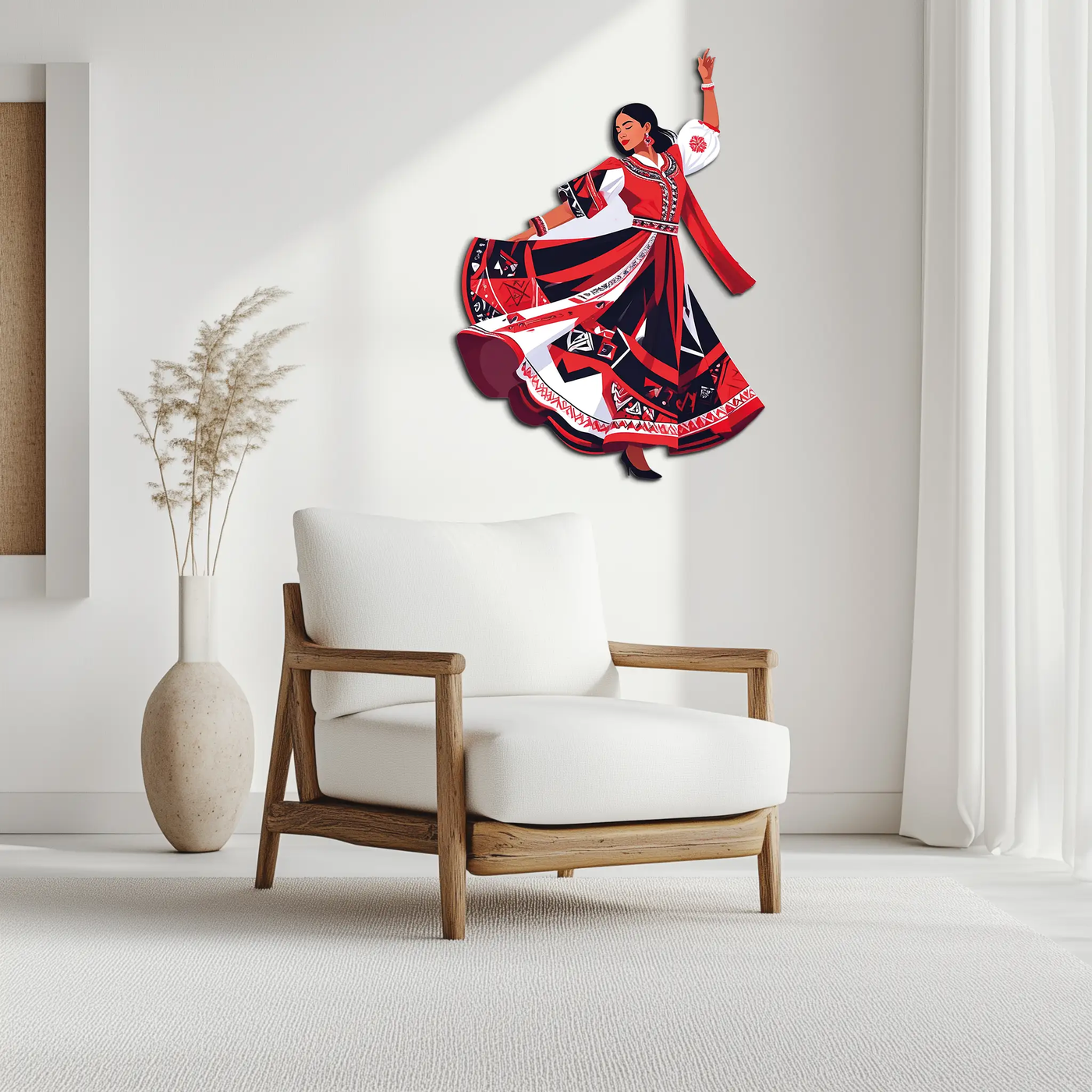 Dancing Woman Metal Wall Art – Bold & Cultural Decor-KAFUVM031 by Enova Art