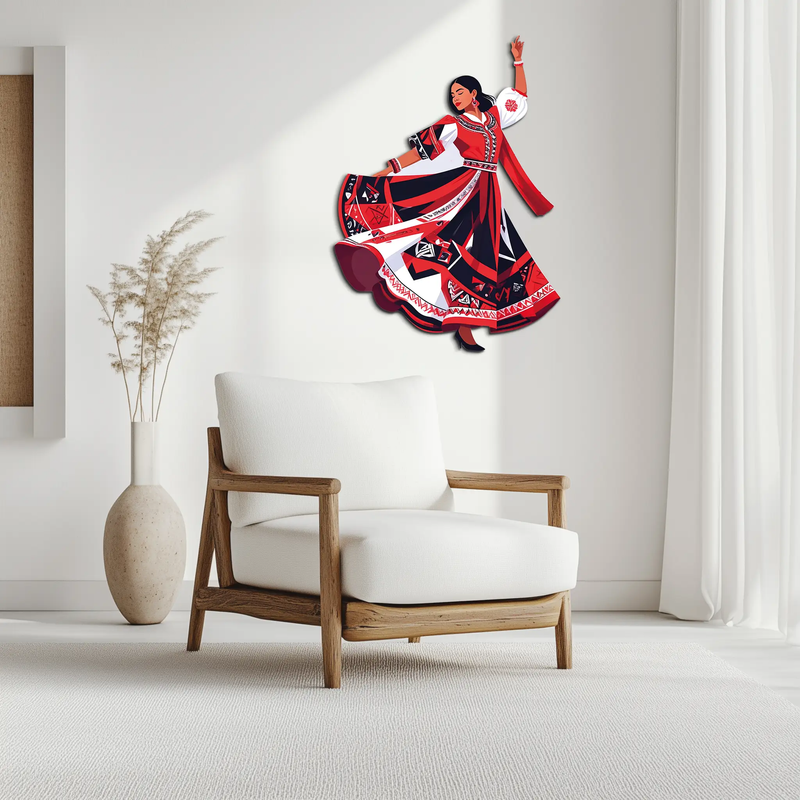 Dancing Woman Metal Wall Art – Bold & Cultural Decor-KAFUVM031 by Enova Art