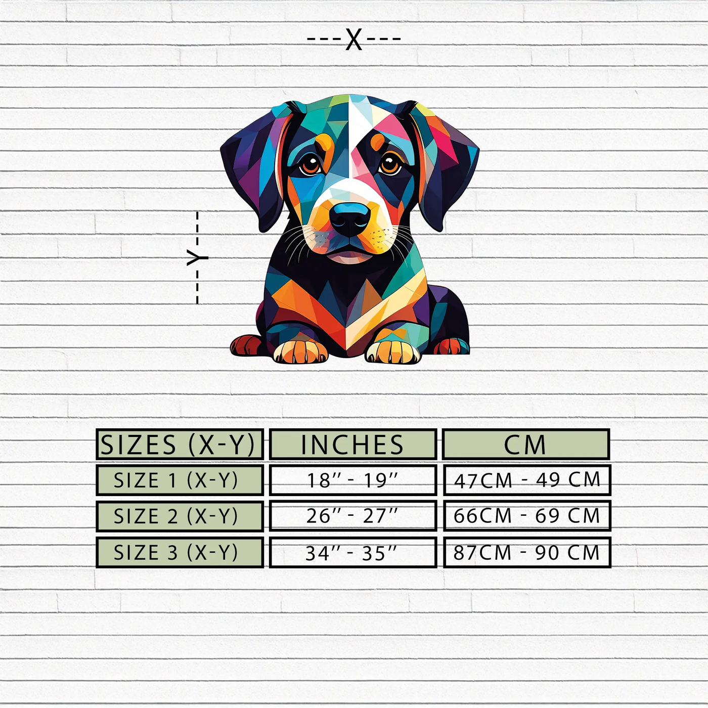 Colorful Geometric Puppy Metal Wall Art Decor-KAFUVM032 by Enova Art