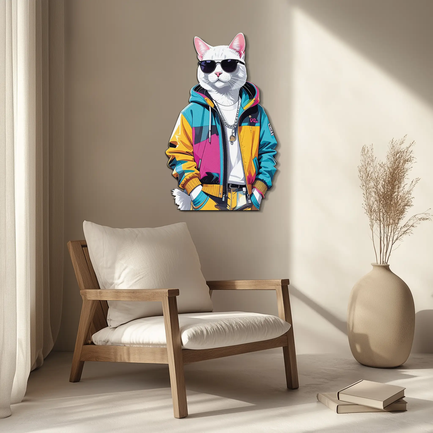 Cool Cat Metal Wall Art – Urban Street Style Decor-KAFUVM033 by Enova Art