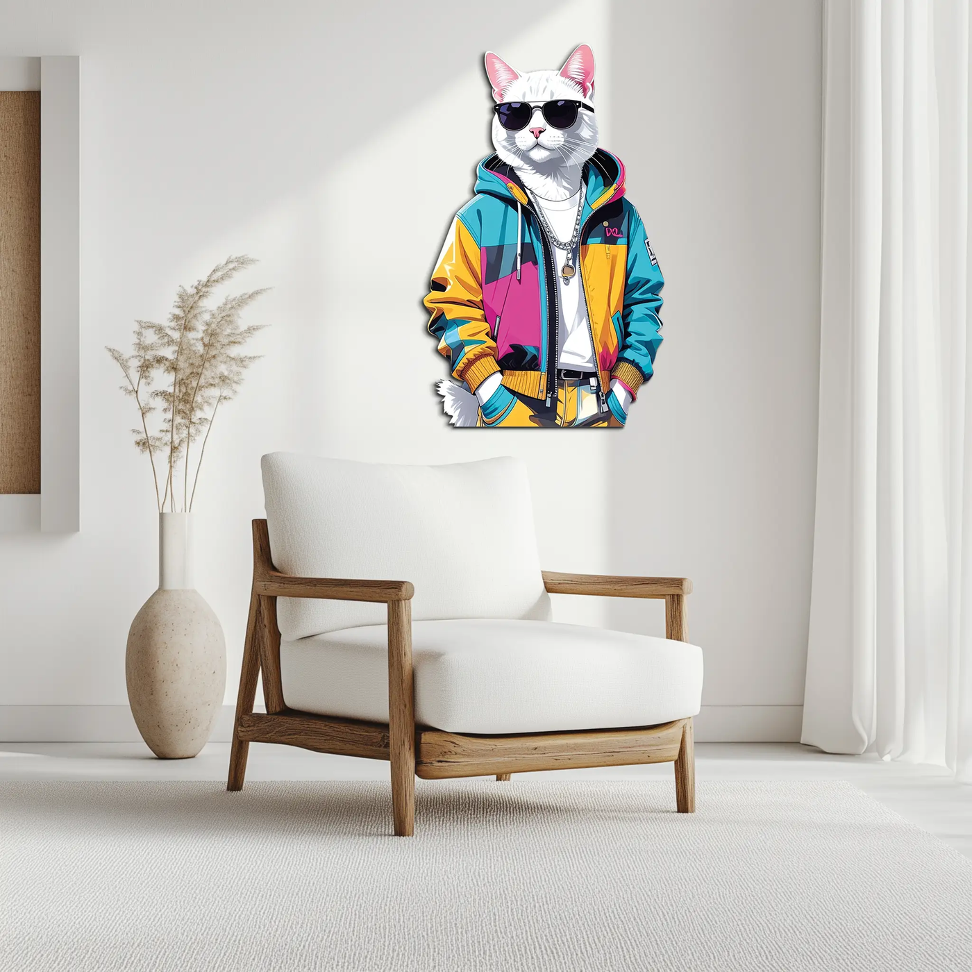 Cool Cat Metal Wall Art – Urban Street Style Decor-KAFUVM033 by Enova Art