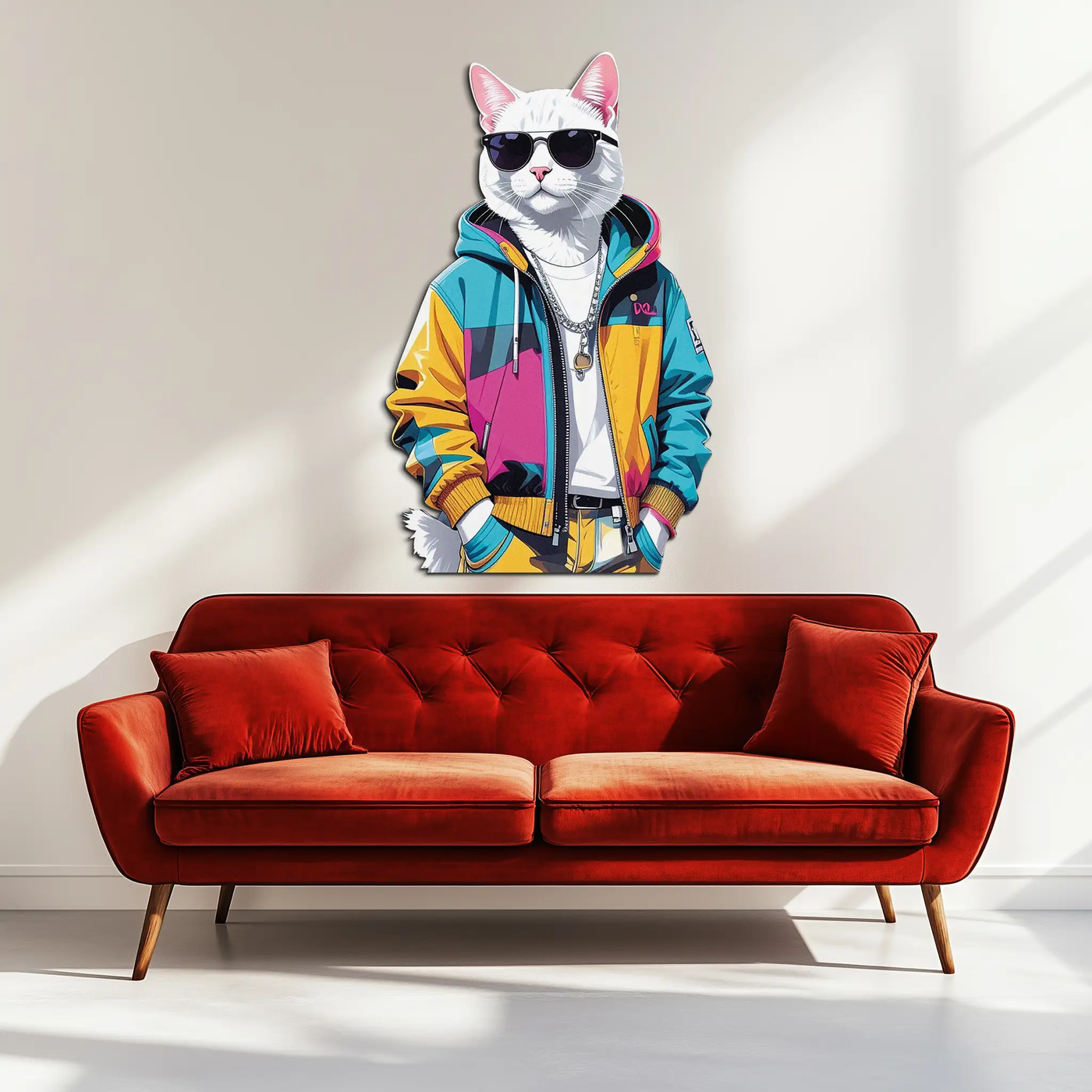 Cool Cat Metal Wall Art – Urban Street Style Decor-KAFUVM033 by Enova Art
