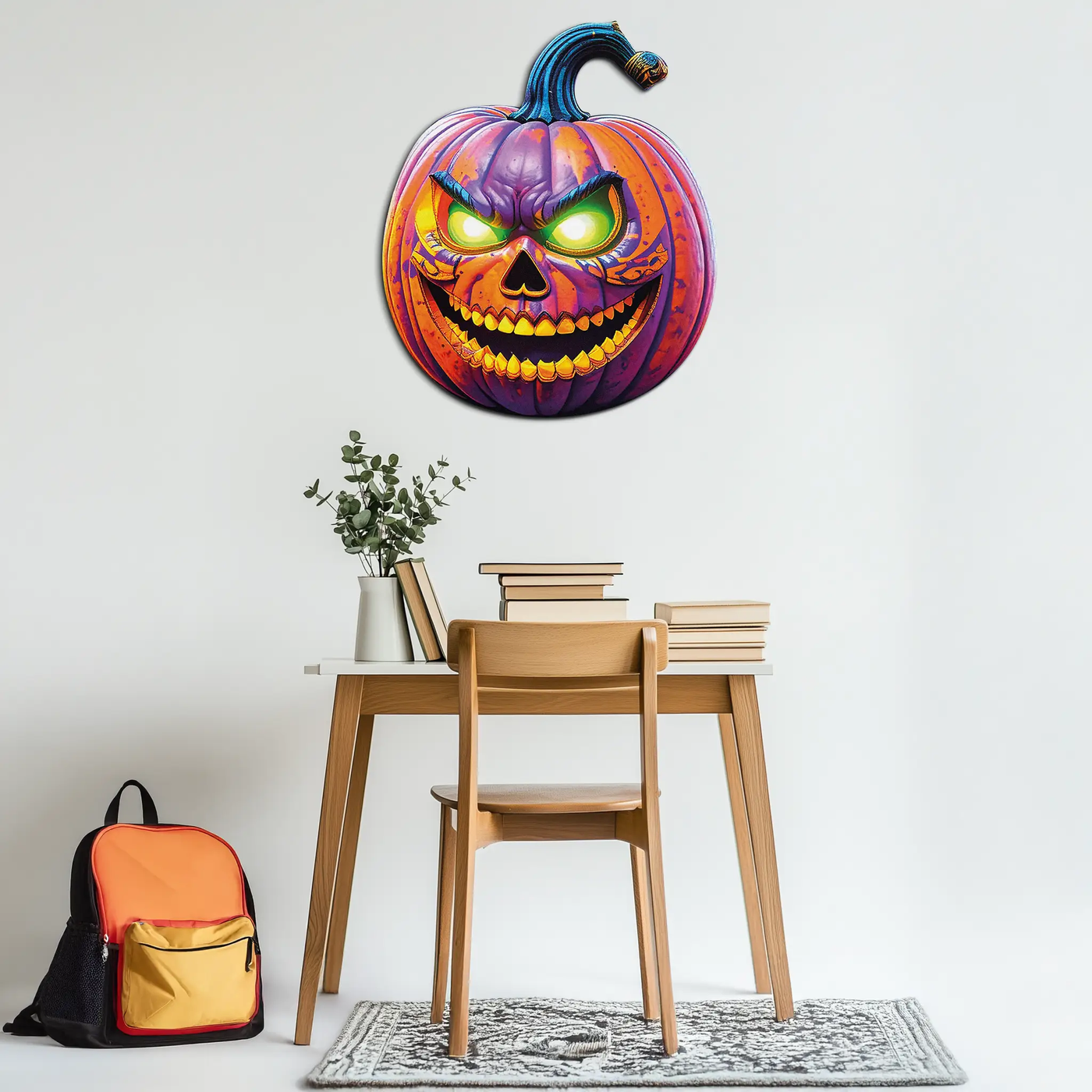 Evil Pumpkin Metal Wall Art – Spooky Halloween Decor-KAFUVM034 by Enova Art