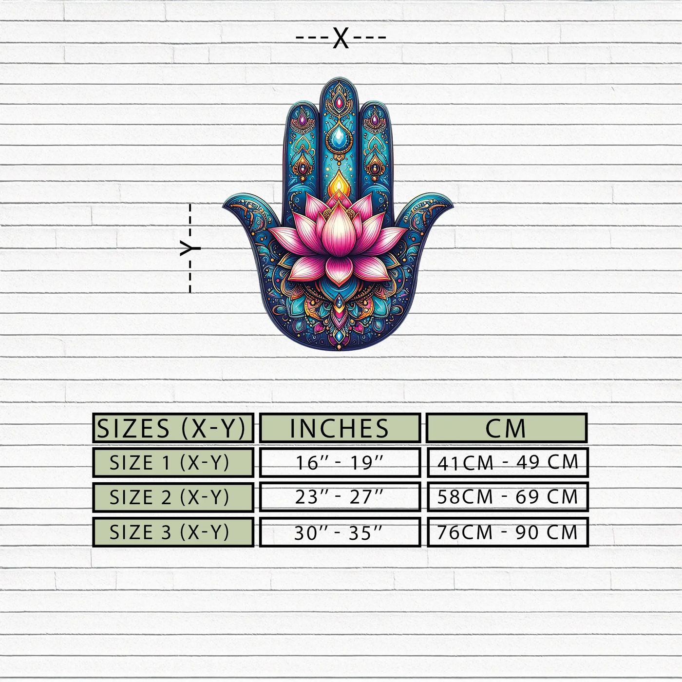 Lotus Hamsa Hand Metal Wall Art – Mystic Boho Decor-KAFUVM035 by Enova Art