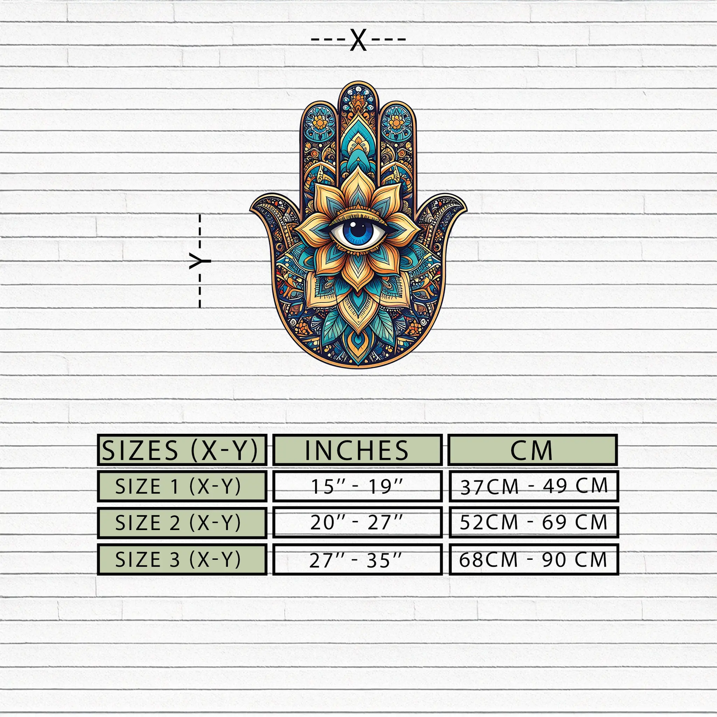 Hamsa Eye Wall Art – Boho Evil Eye Metal Decor-KAFUVM036 by Enova Art
