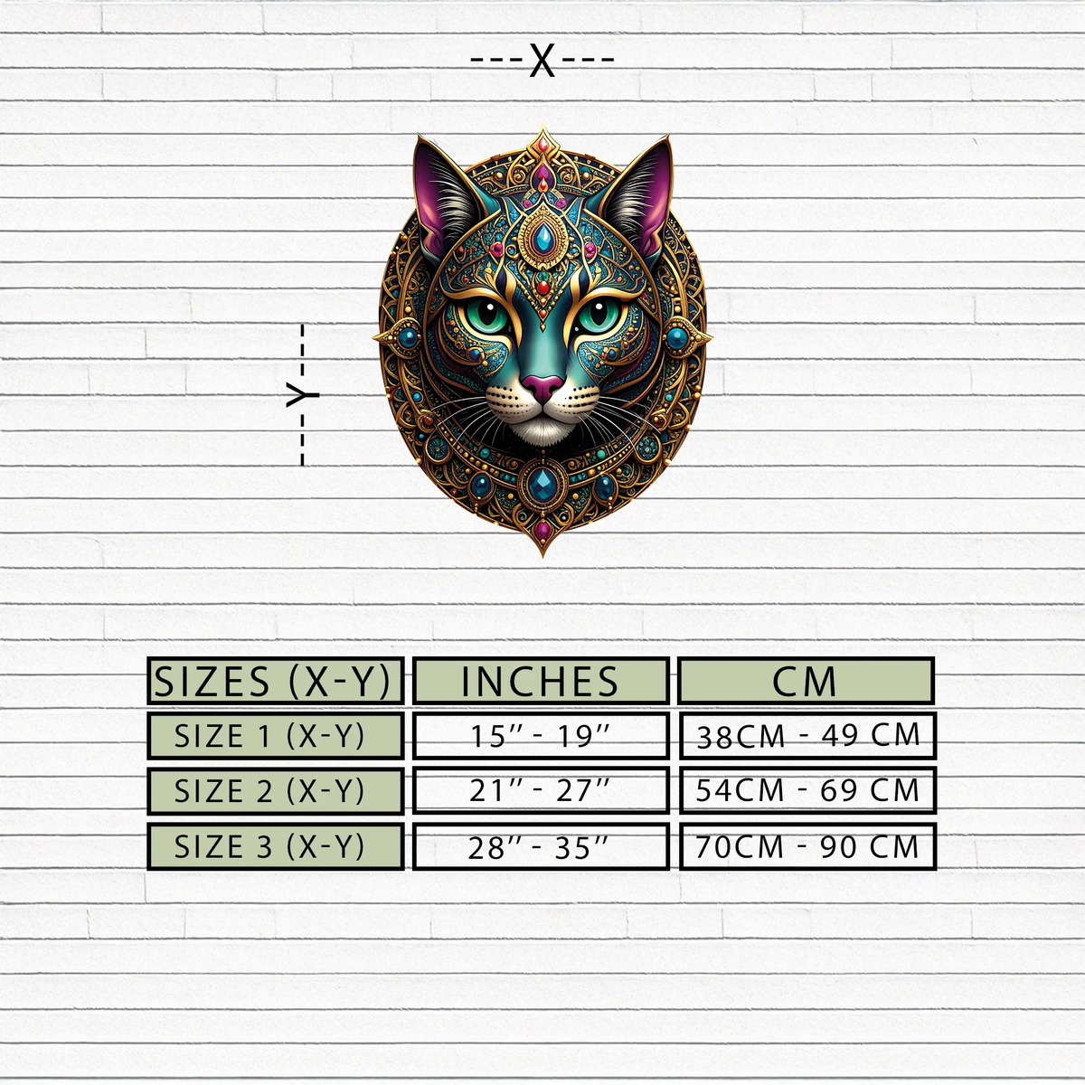 Mystic Mandala Cat Metal Wall Art – Boho Feline Decor-KAFUVM037 by Enova Art