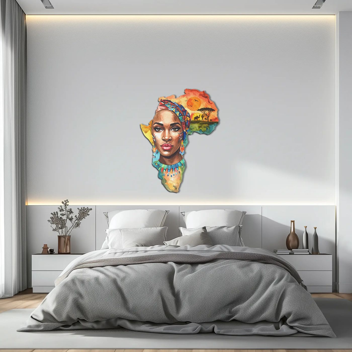 African Queen Metal Wall Art – Bold Cultural Decor-KAFUVM040 by Enova Art