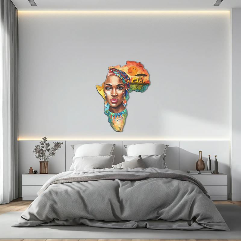 African Queen Metal Wall Art – Bold Cultural Decor-KAFUVM040 by Enova Art