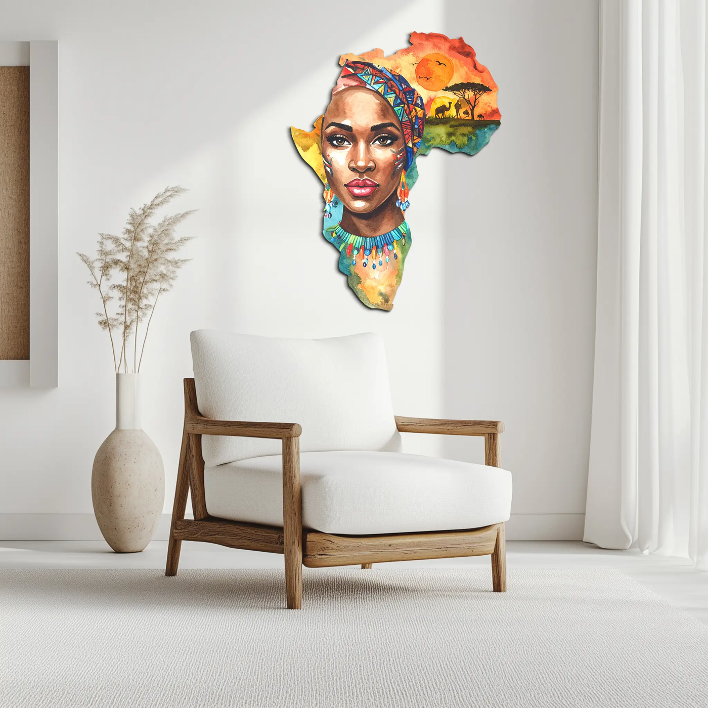 African Queen Metal Wall Art – Bold Cultural Decor-KAFUVM040 by Enova Art