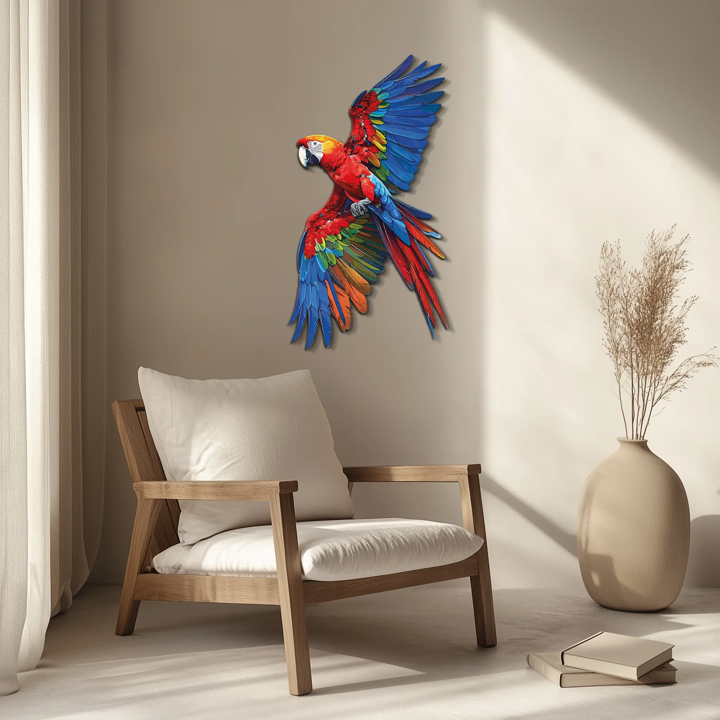 Colorful Parrot Metal Wall Art – Tropical Bird Decor-KAFUVM041 by Enova Art