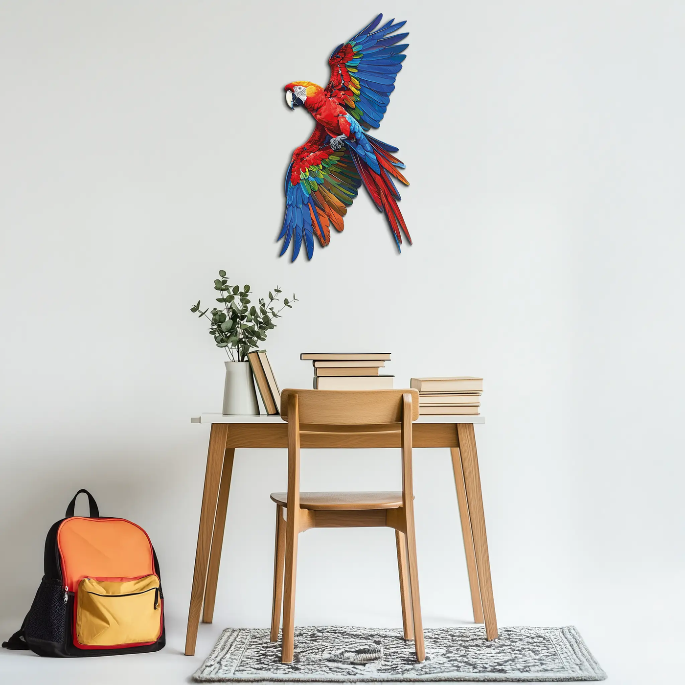 Colorful Parrot Metal Wall Art – Tropical Bird Decor-KAFUVM041 by Enova Art