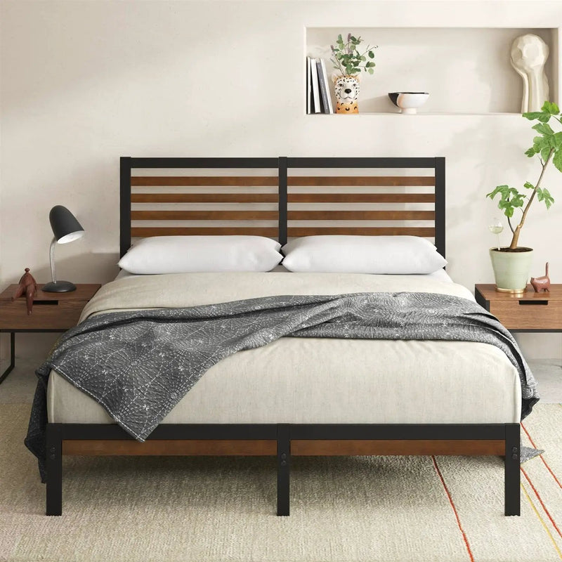 King Size Eco Friendly Bamboo Metal Platform Bed Frame by HomePacific