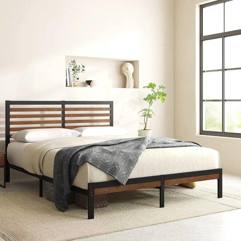 King Size Eco Friendly Bamboo Metal Platform Bed Frame by HomePacific