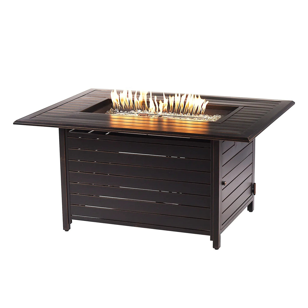 Aluminum 48-in Rectangular Propane Fire Table, Beads, Covers and Lid by Sharicks