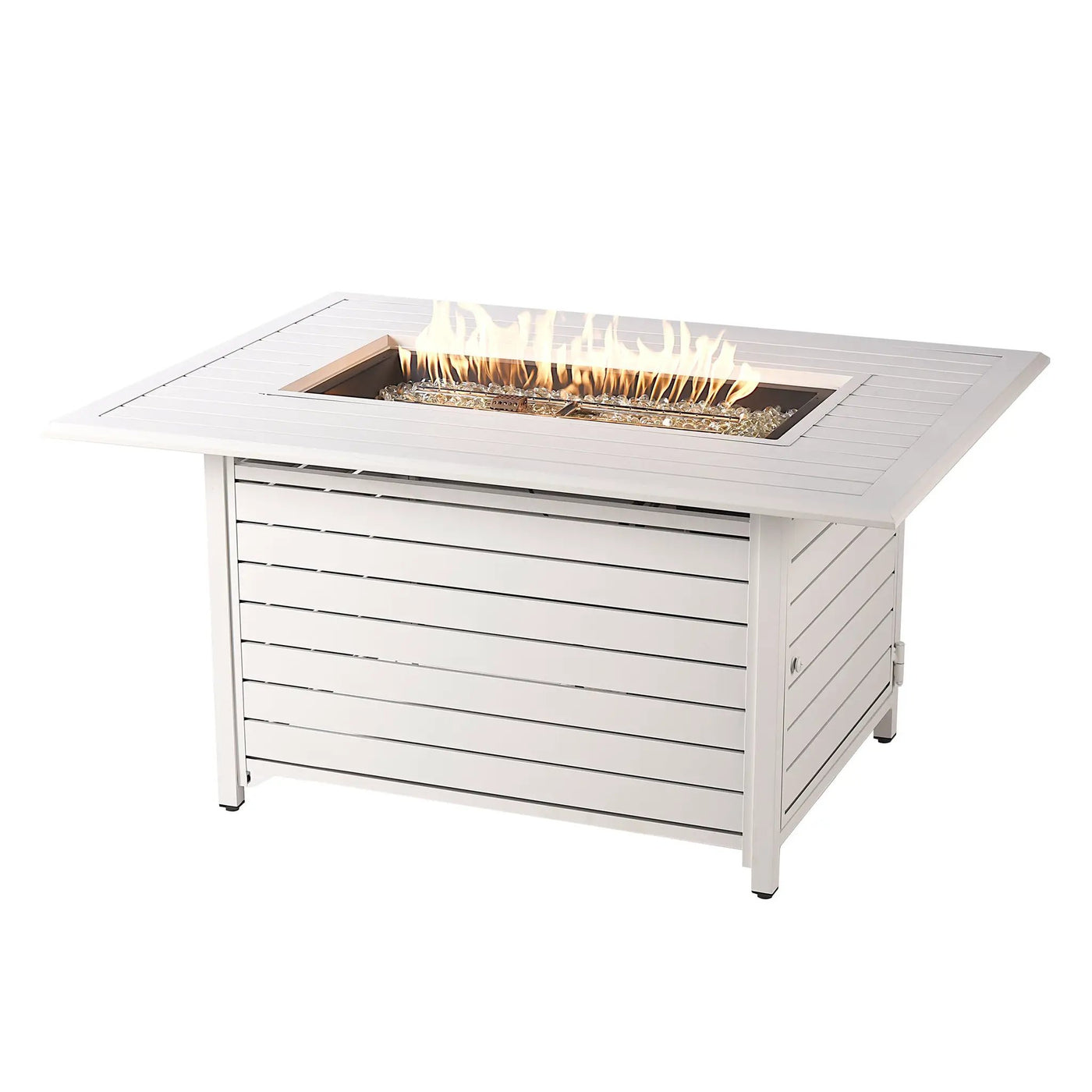 Aluminum 48-in Rectangular Propane Fire Table, Beads, Covers and Lid by Sharicks