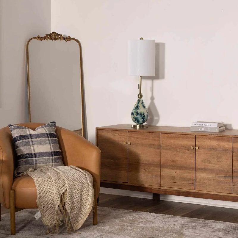 Katipunan Aqua Gold Metallic Brass Table Lamp by Boutique Rugs