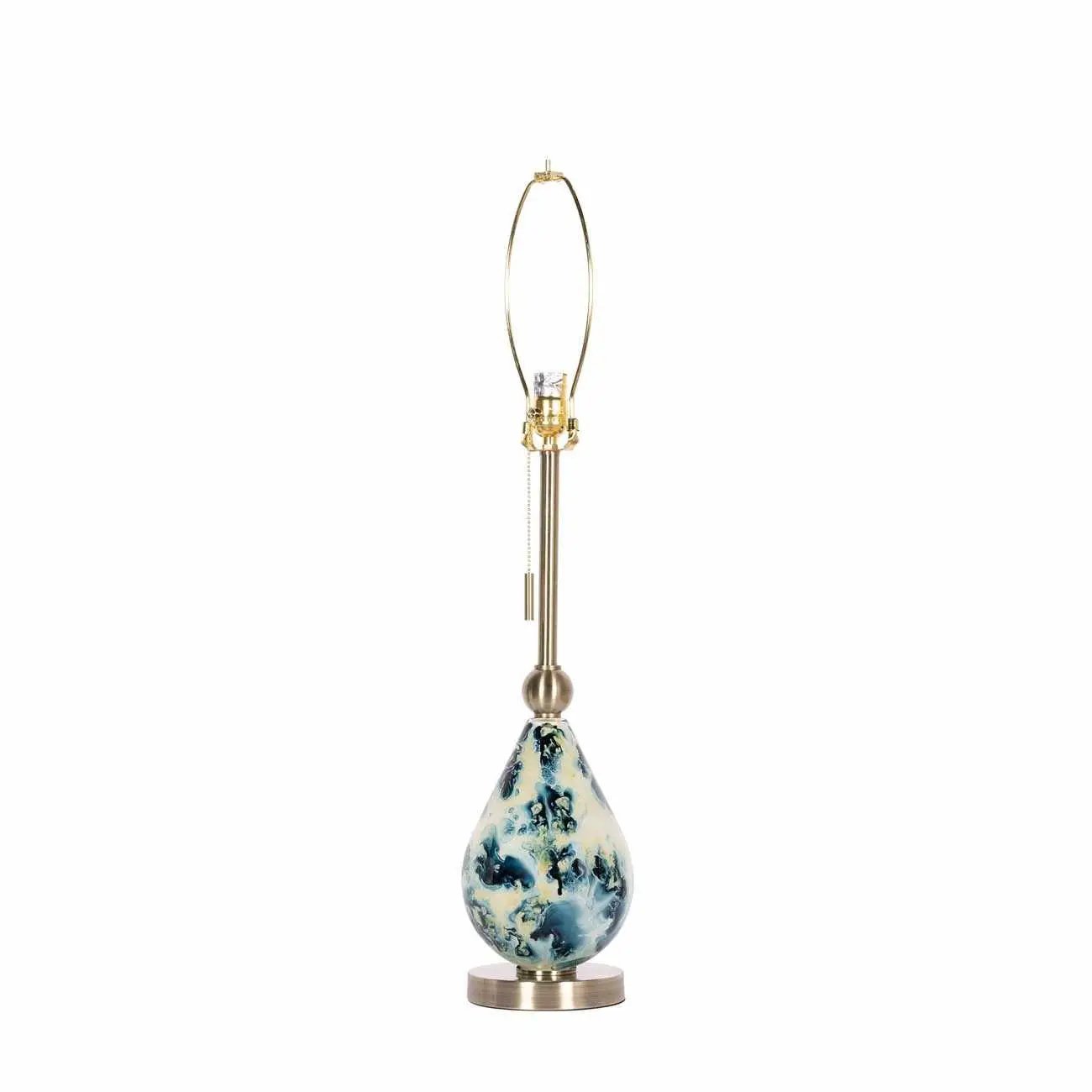 Katipunan Aqua Gold Metallic Brass Table Lamp by Boutique Rugs