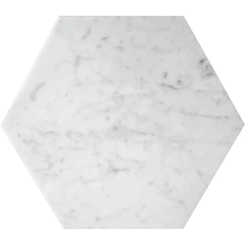 White 10x10 Honed Hexagon Bianco Carrara Marble Tile (5 pack, 2.95 sq ft/case) by Apollo Tile
