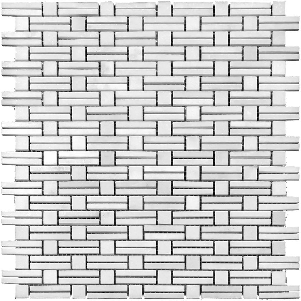 Eastern White 12x12 Polished Brick Marble Mosaic Tile (5 pack, 4.875 sq ft/case) by Apollo Tile