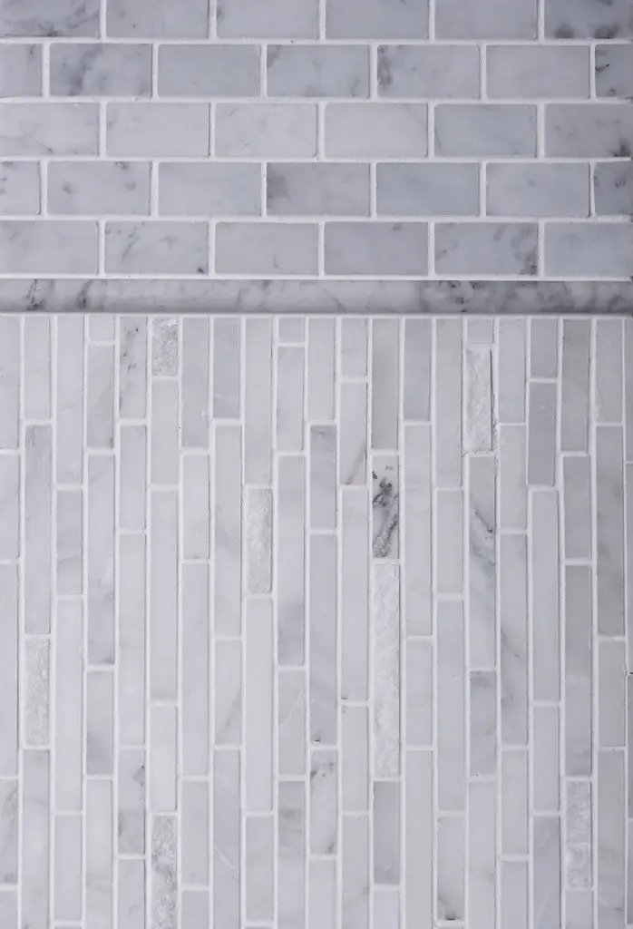 Eastern White 12x12 Polished Split Face Brick Marble Mosaic Tile (5 pack, 4.83 sq ft/case) by Apollo Tile