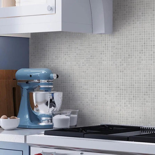 Powder White 12x12 Tumbled Square Bianco Carrara Marble Mosaic Tile (5 pack, 5 sq ft/case)