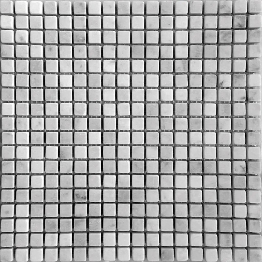 Powder White 12x12 Tumbled Square Bianco Carrara Marble Mosaic Tile (5 pack, 5 sq ft/case) by Apollo Tile