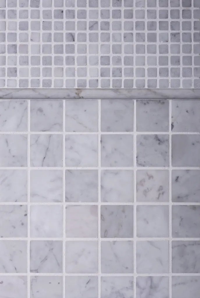 White 12x12 Honed Square Bianco Carrara Marble Mosaic Tile (5 pack, 5 sq ft/case) by Apollo Tile