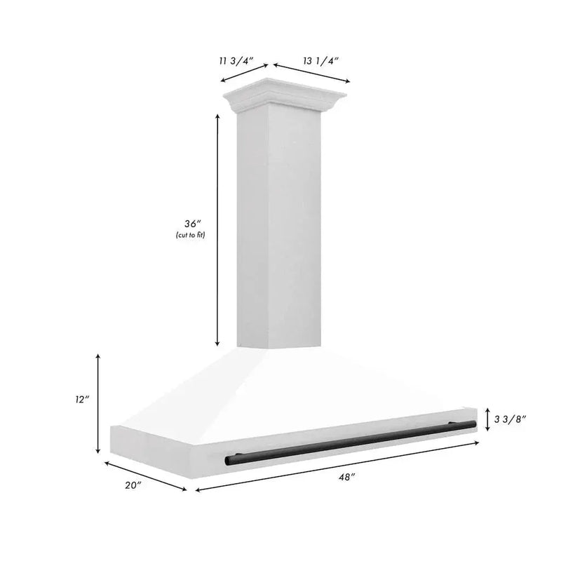 ZLINE 48" Autograph Stainless Wall Range Hood KB4SNZ-WM48-MB by Farmhouse Kitchen and Bath