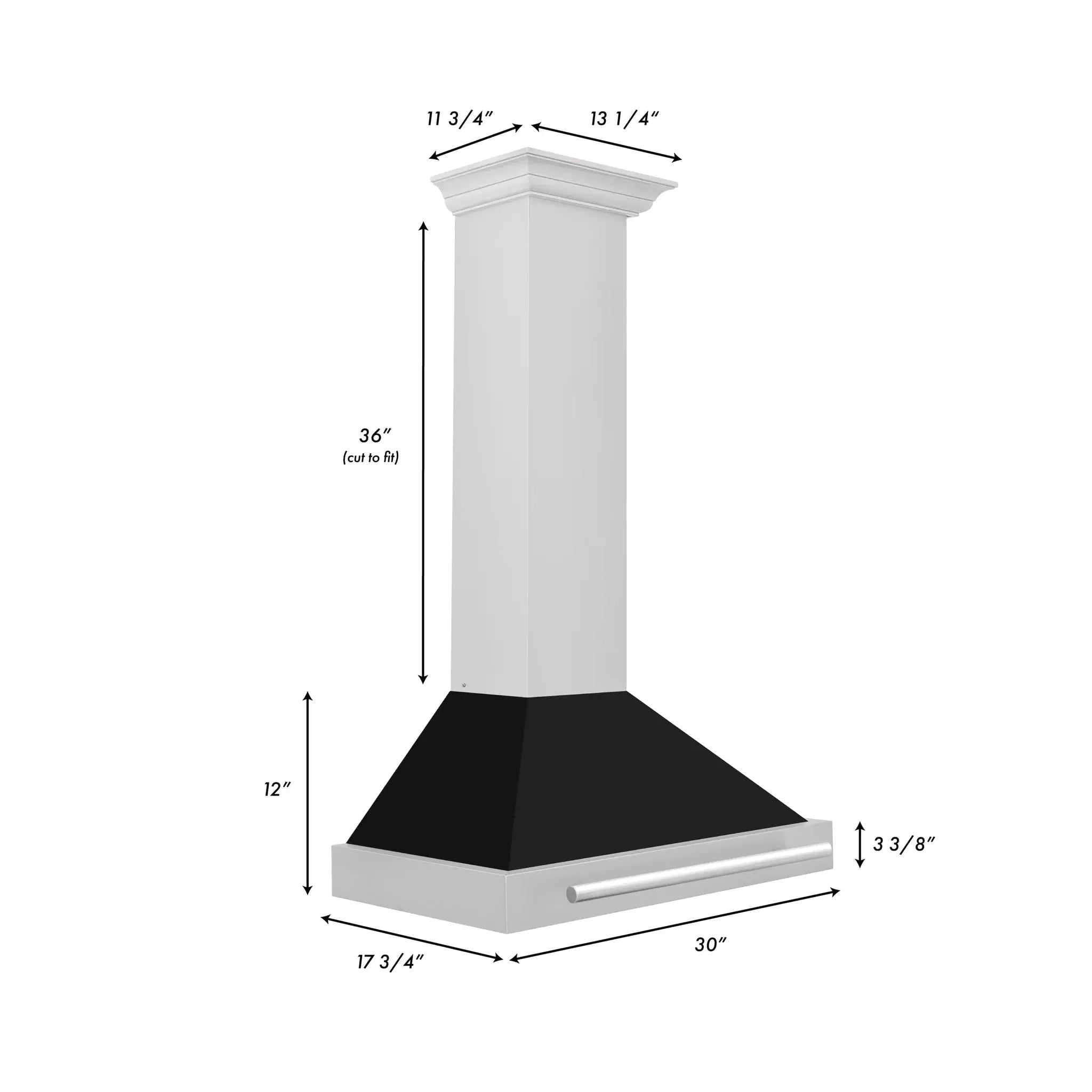 ZLINE 30" Stainless Range Hood Shell, Stainless Handle KB4STX-BLM-30 by Farmhouse Kitchen and Bath