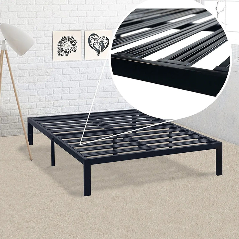 King Metal Platform Bed Frame with Heavy Duty Slats by HomePacific