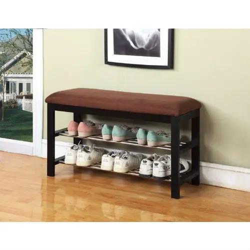 Hallway Entry Bedroom Storage Bench Shoe Rack Organizer by HomePacific