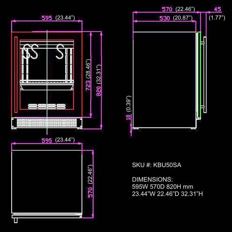 24″ Glass‑Door Meat Aging Fridge by KingsBottle.com