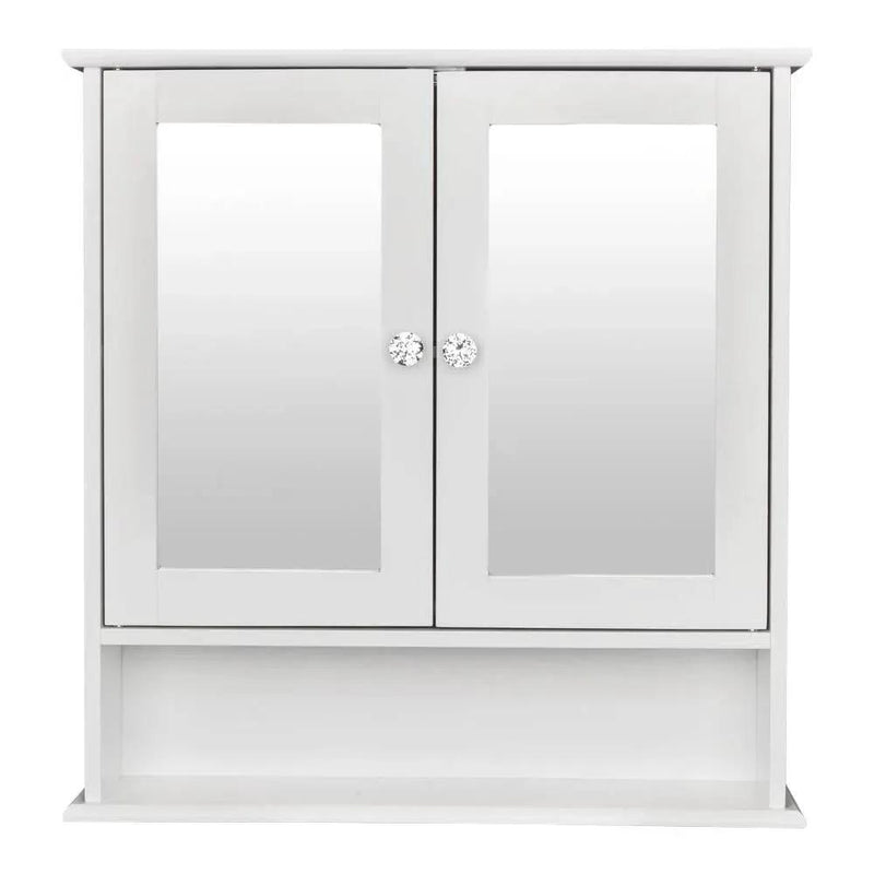 2-Door Wall Mounted Bathroom Medicine Cabinet with Mirror in White by HomePacific