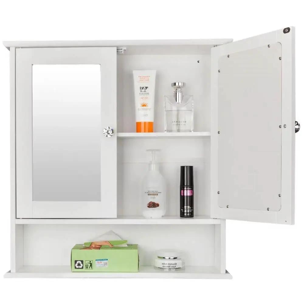 2-Door Wall Mounted Bathroom Medicine Cabinet with Mirror in White by HomePacific