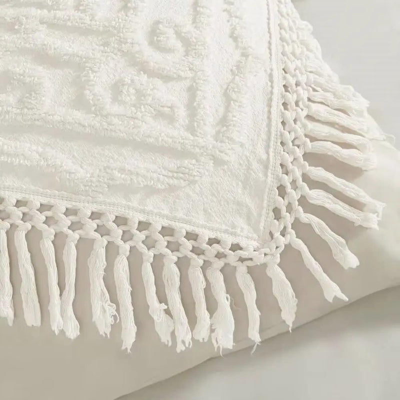 King 100-Percent Cotton Chenille Bedspread with Fringe Hem in Off-White by HomePacific
