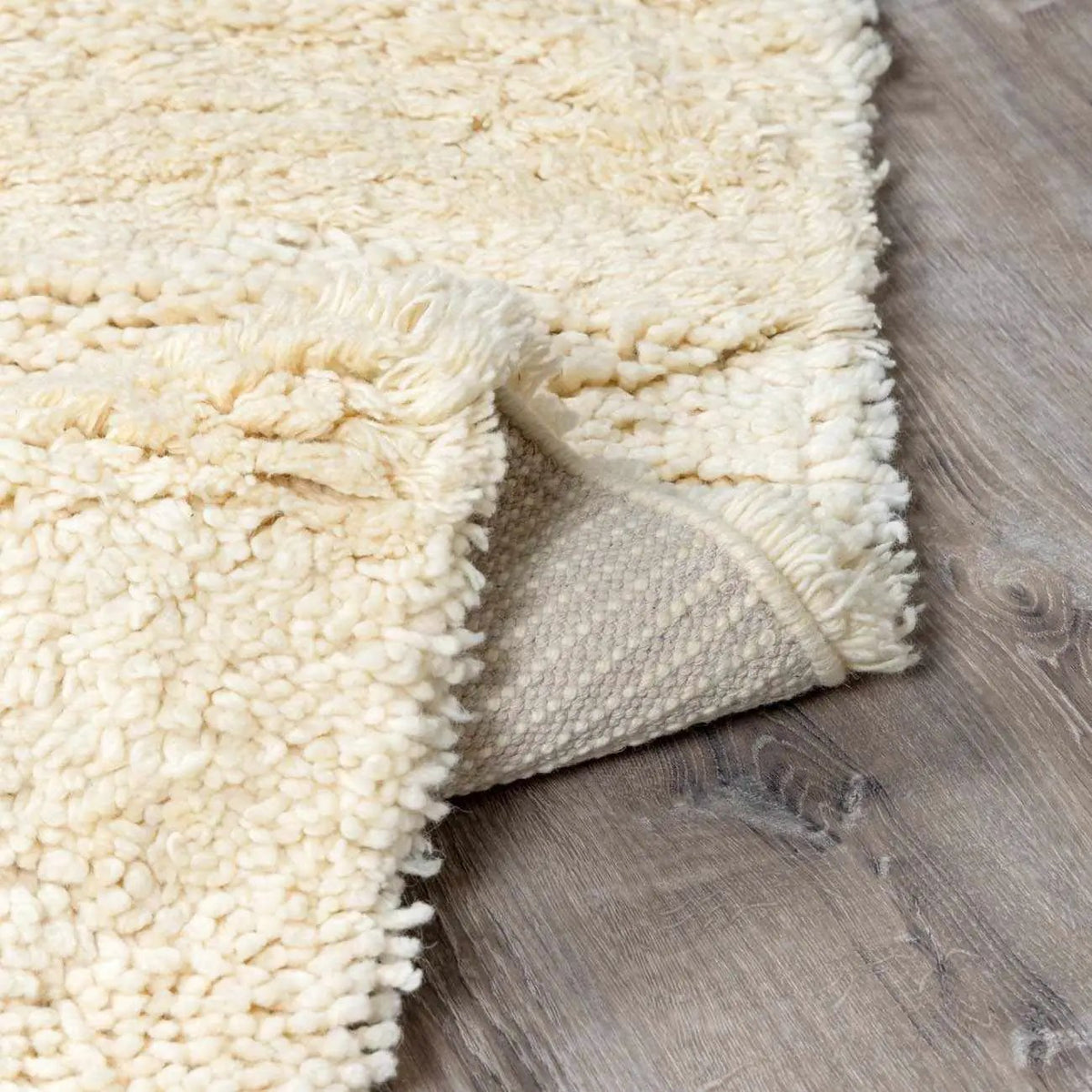 Kettering Solid Cream Wool Shag Rug, photo 6 of 15