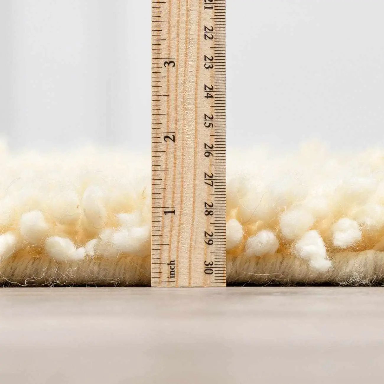 Kettering Solid Cream Wool Shag Rug by Boutique Rugs