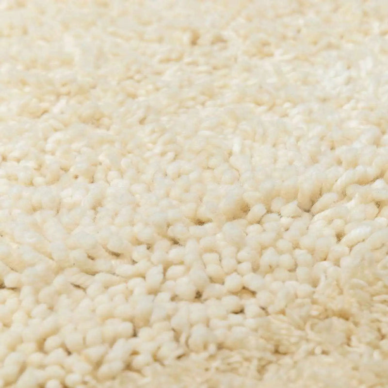 Kettering Solid Cream Wool Shag Rug by Boutique Rugs