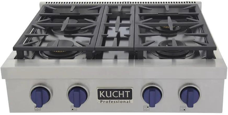 Kucht 30" 4 Burners Stainless Propane Cooktop KFX309T/LP-B by Farmhouse Kitchen and Bath
