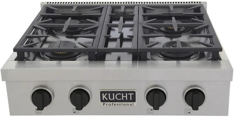 Kucht 30 Inch Gas Sealed Burner Rangetop, KFX309T-K by Farmhouse Kitchen and Bath