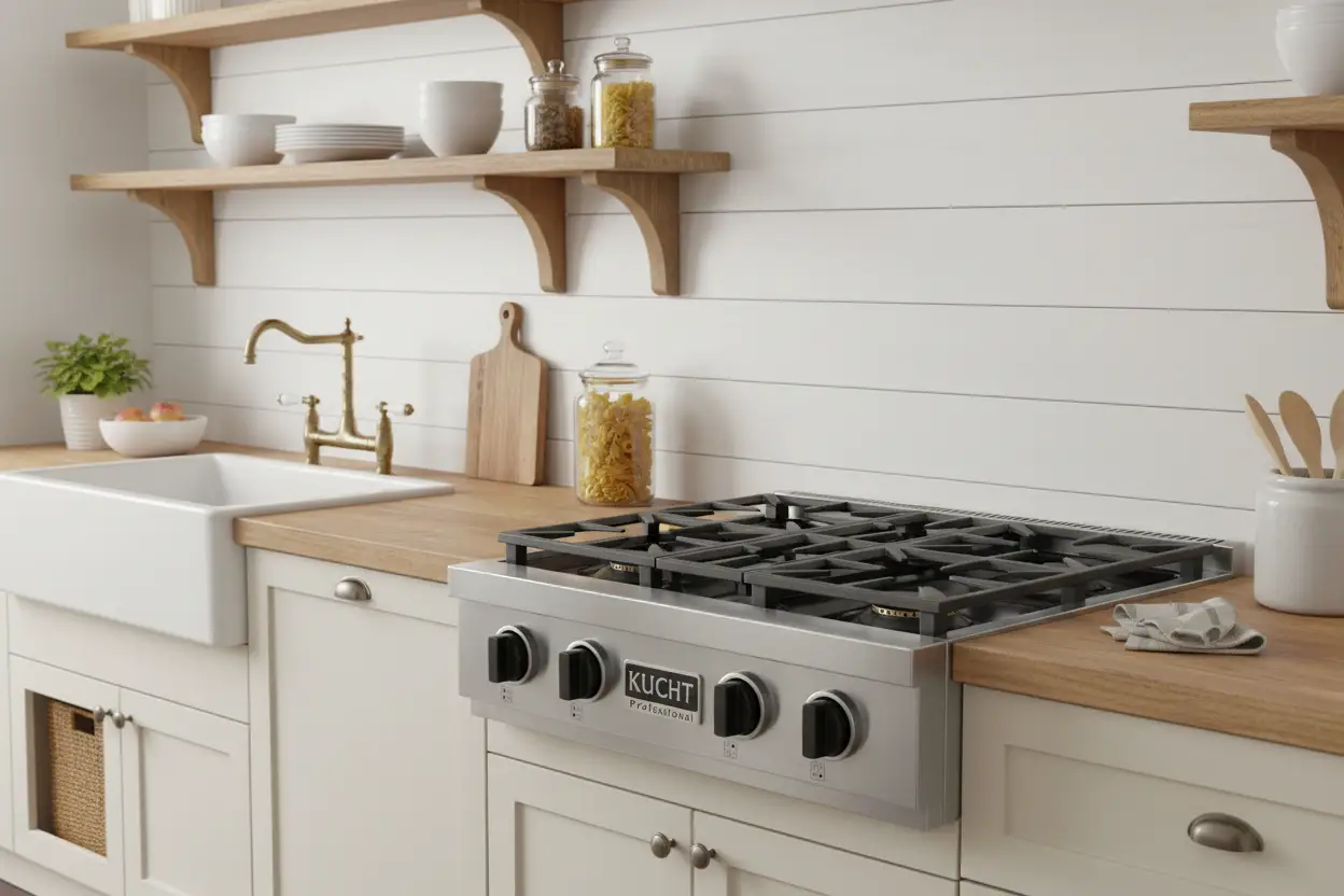 Kucht 30 Inch Gas Sealed Burner Rangetop, KFX309T-K by Farmhouse Kitchen and Bath
