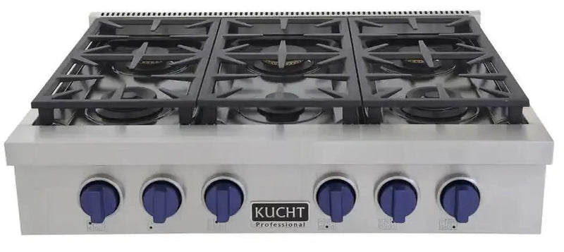 Kucht 36" Stainless Propane Cooktop-KFX369T/LP-B by Farmhouse Kitchen and Bath
