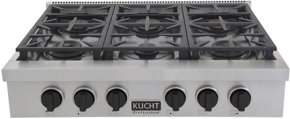 Kucht 36" Stainless Propane Cooktop-KFX369T/LP-K by Farmhouse Kitchen and Bath