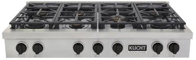 Kucht 48" Stainless Propane Cooktop,, KFX489T/LP-K by Farmhouse Kitchen and Bath
