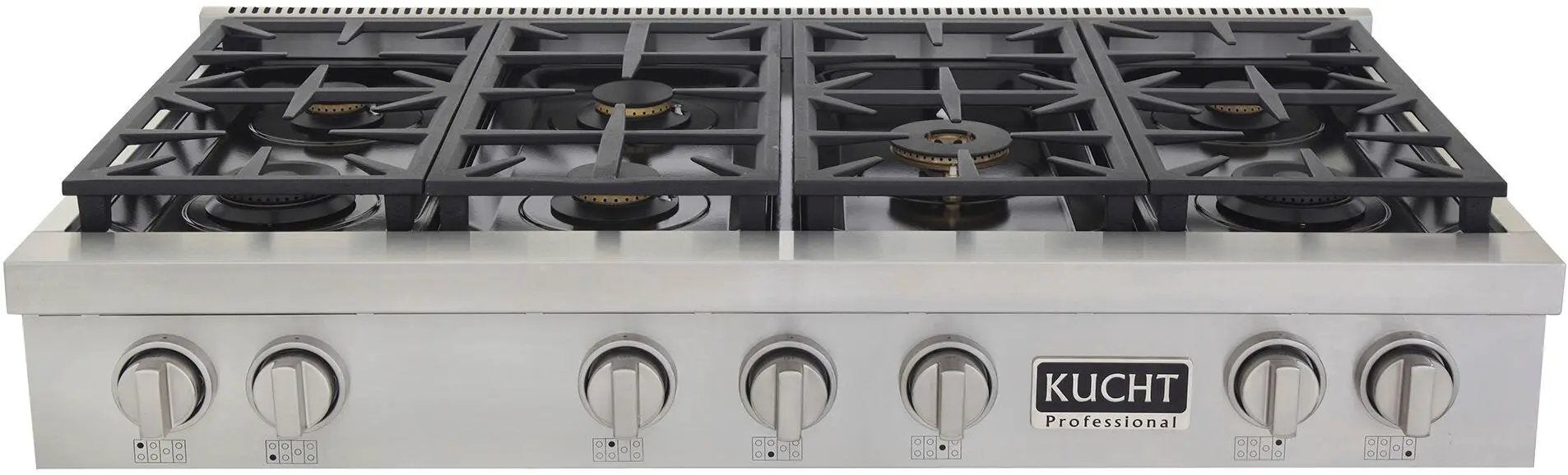 Kucht 48" Stainless Propane Cooktop, KFX489T/LP-S by Farmhouse Kitchen and Bath