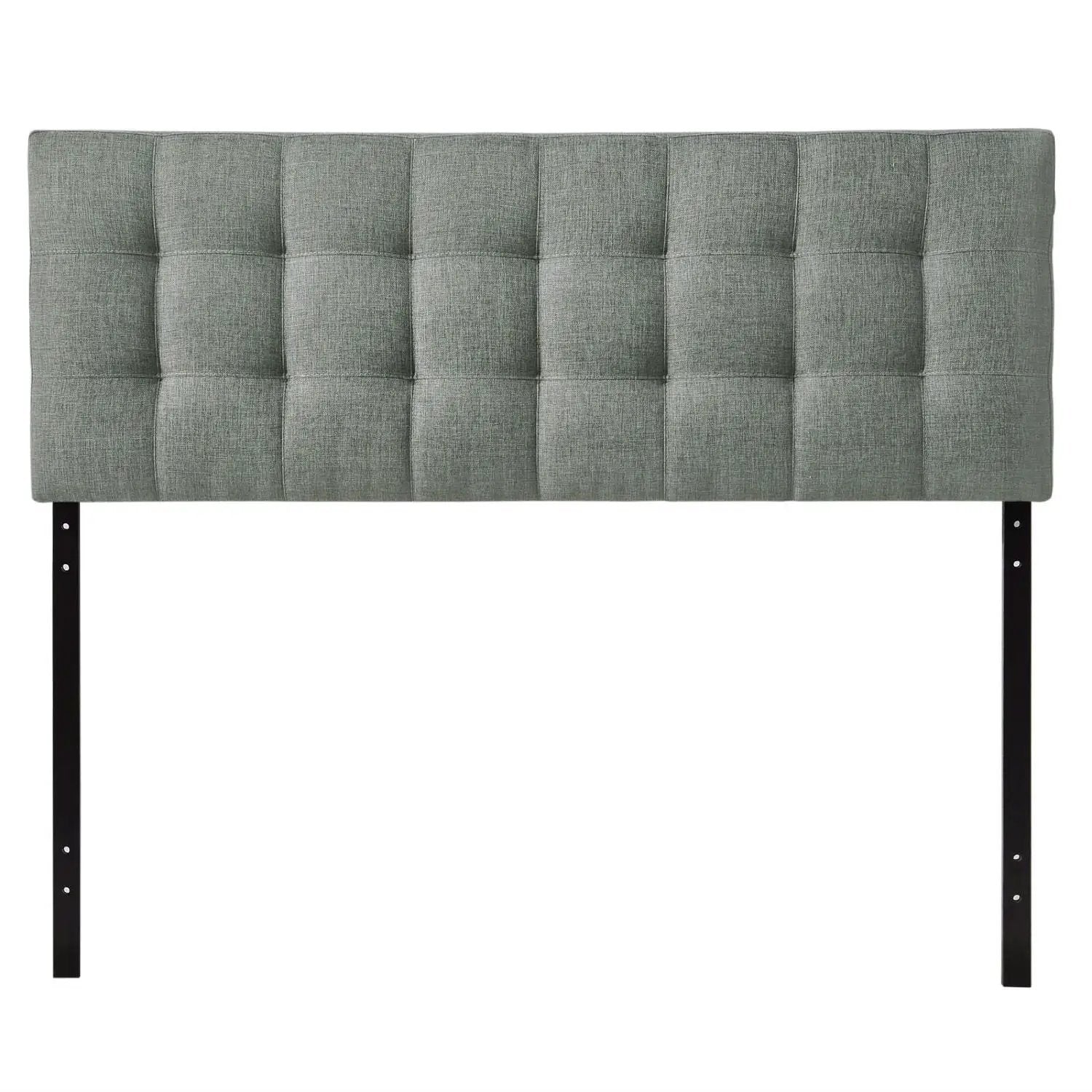 King size Grey Fabric Modern Button-Tufted Upholstered Headboard by HomePacific