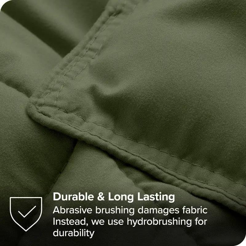 King/Cal King Wrinkle-Resistant Down Alternative Comforter Set in Olive Green by HomePacific