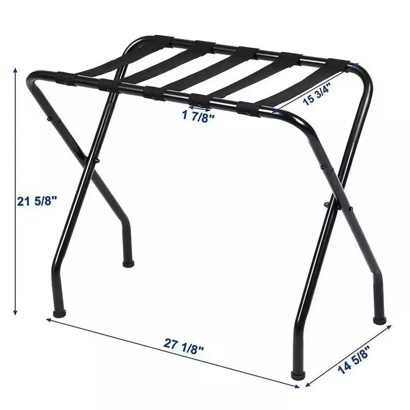 Sturdy Black Metal Foldable Luggage Rack by HomePacific
