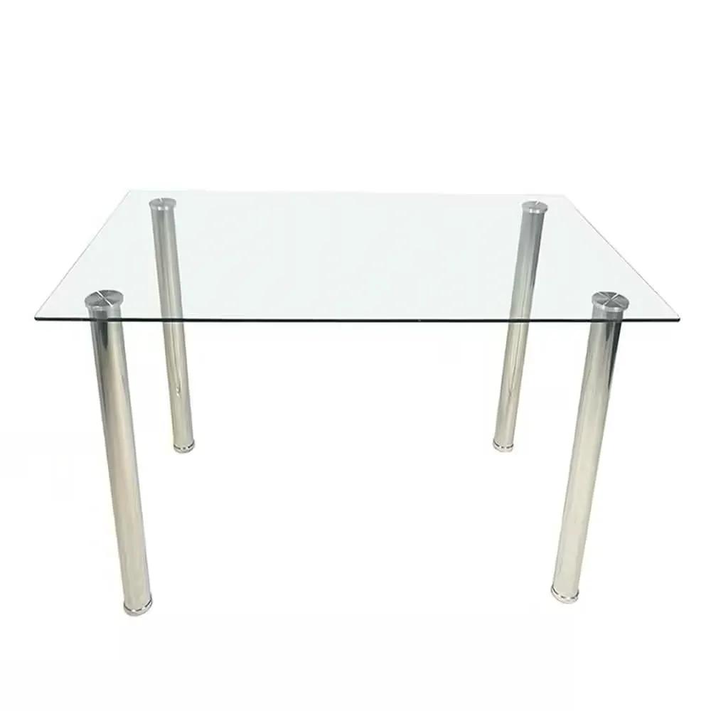 Modern 47-inch x 27-inch Tempered Glass Top Dining Table by HomePacific