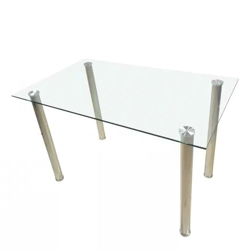 Modern 47-inch x 27-inch Tempered Glass Top Dining Table by HomePacific
